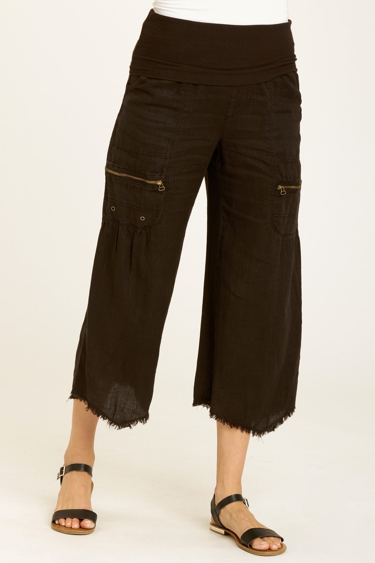 New Women's Plus Size Brown Gaucho (Capri) Pants Sizes 1X 2X 3X USA