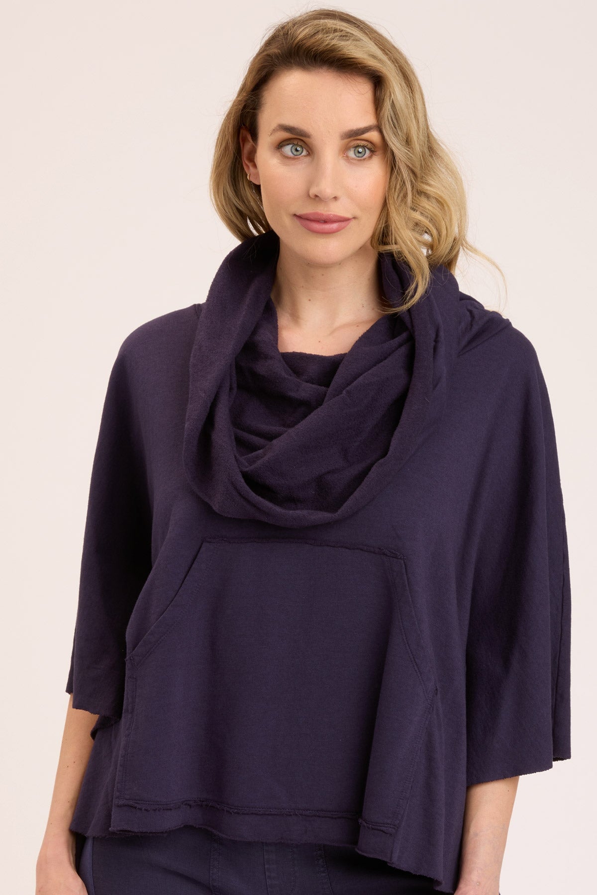 Paige Poncho In Navy – Xcvi