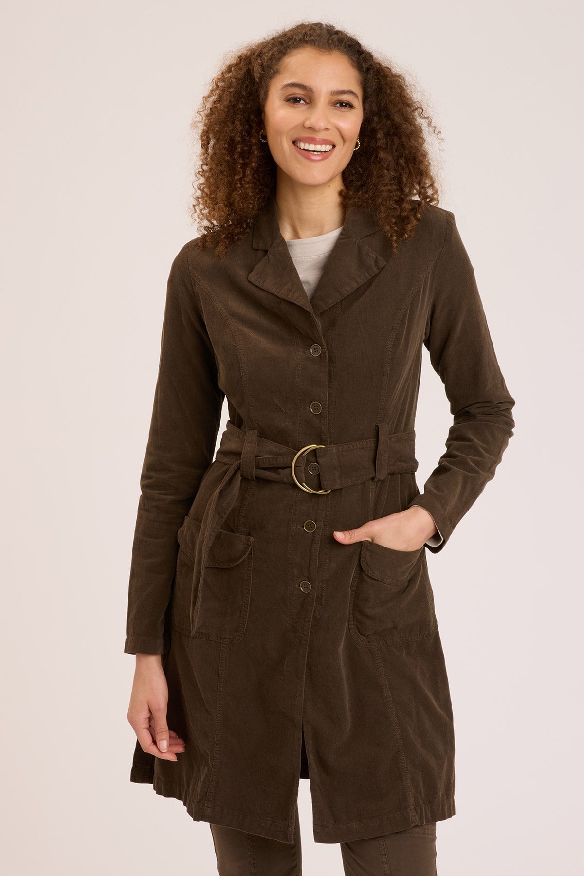 Wearables Cord Belted Trench 