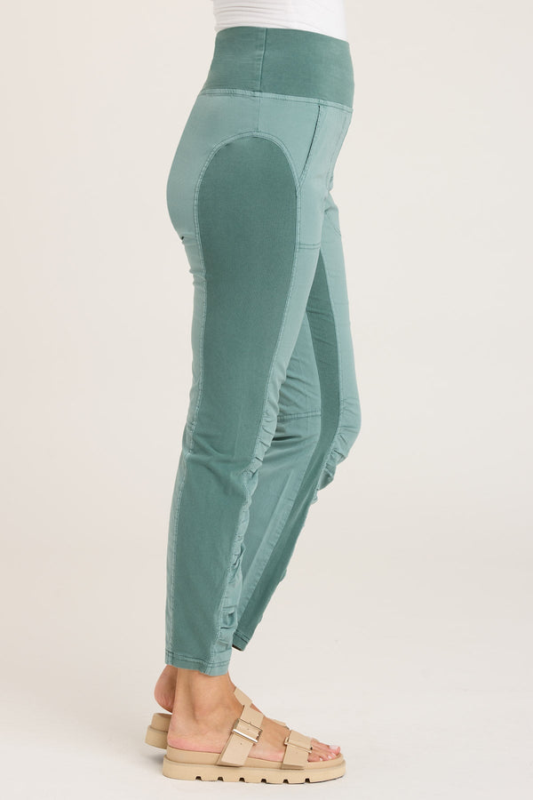 Savvi Fit Ashtanga Leggings Tight Yoga RibbedOlive Green Women's XL 
