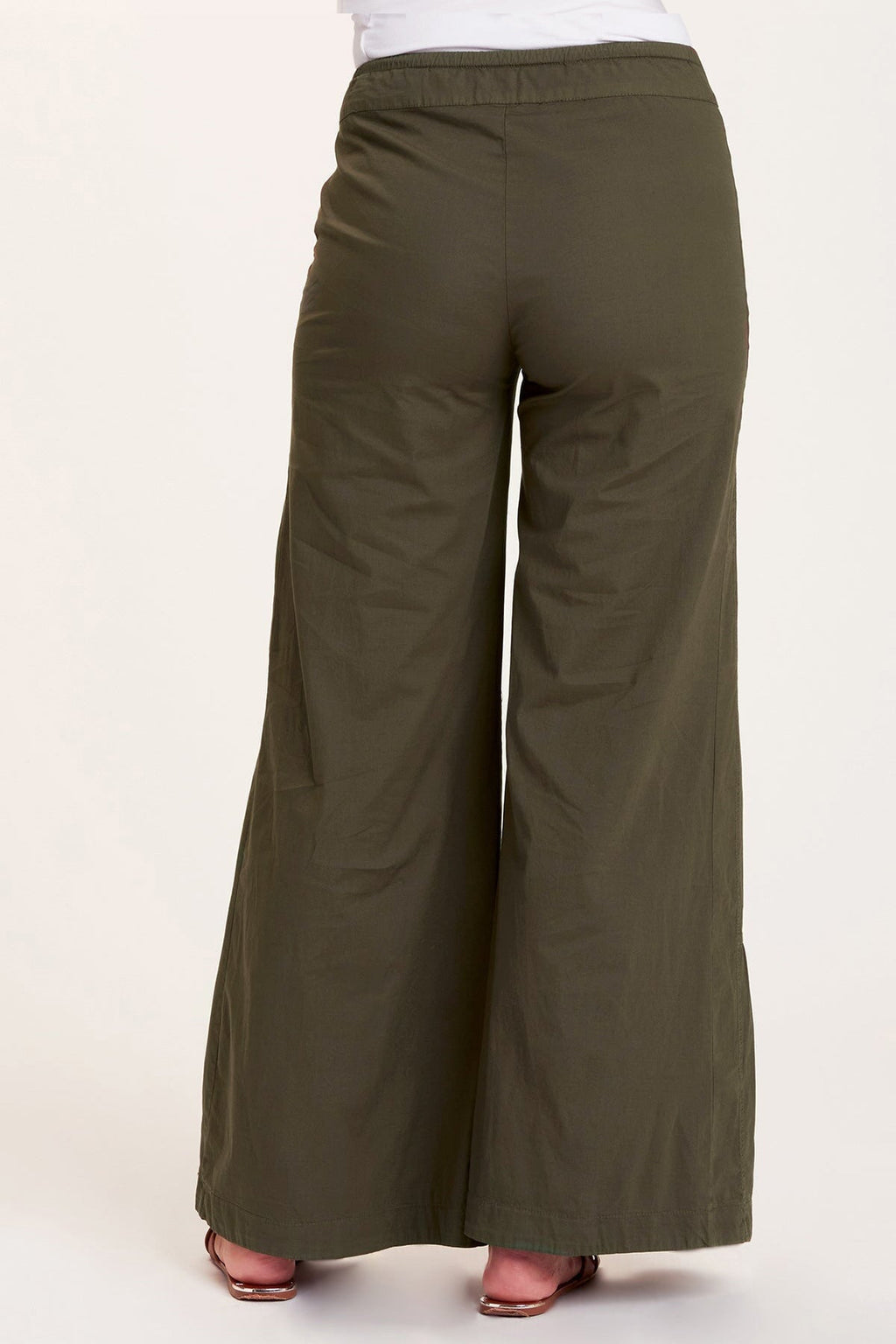 Casual Wear Army Green Rayon Palazzo Pants for Girls