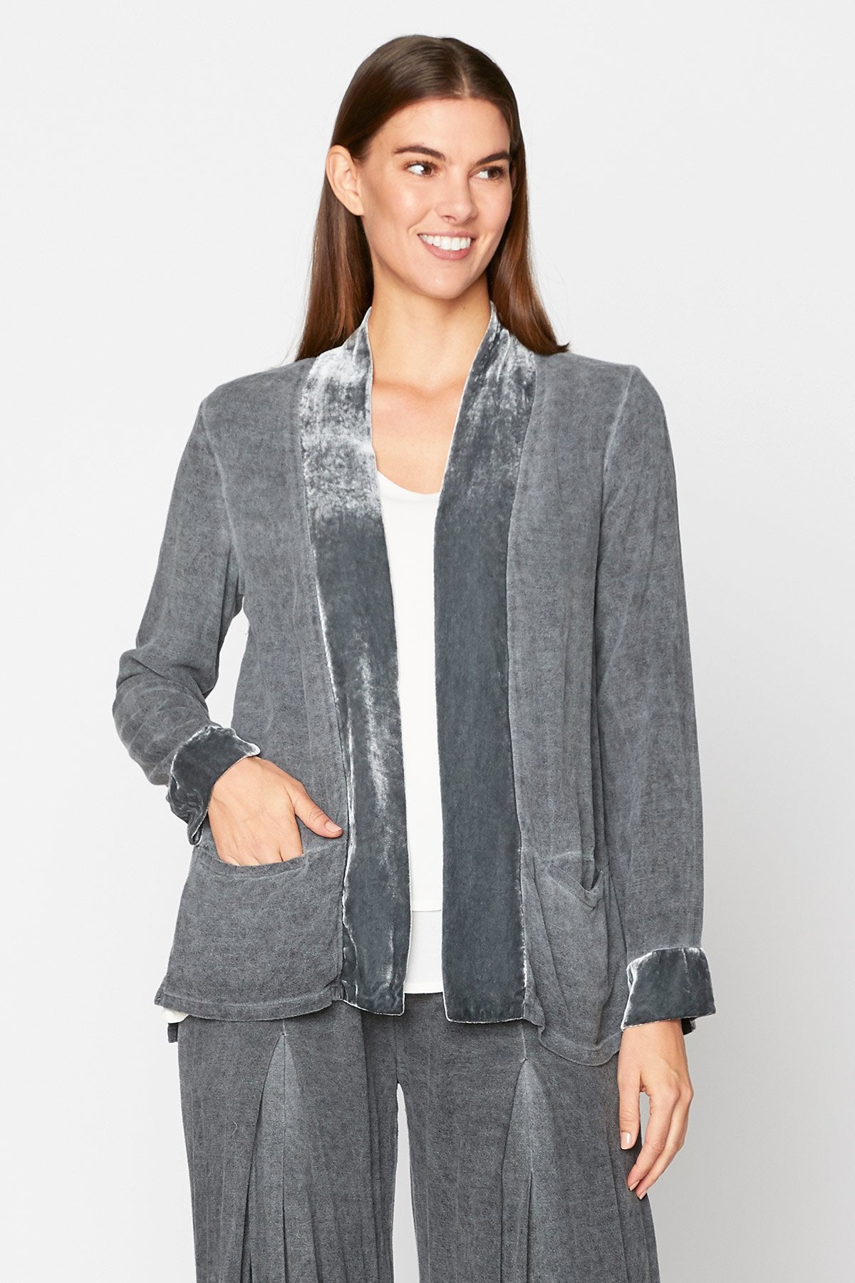 Shop Xcvi Izara Jacket In Grey