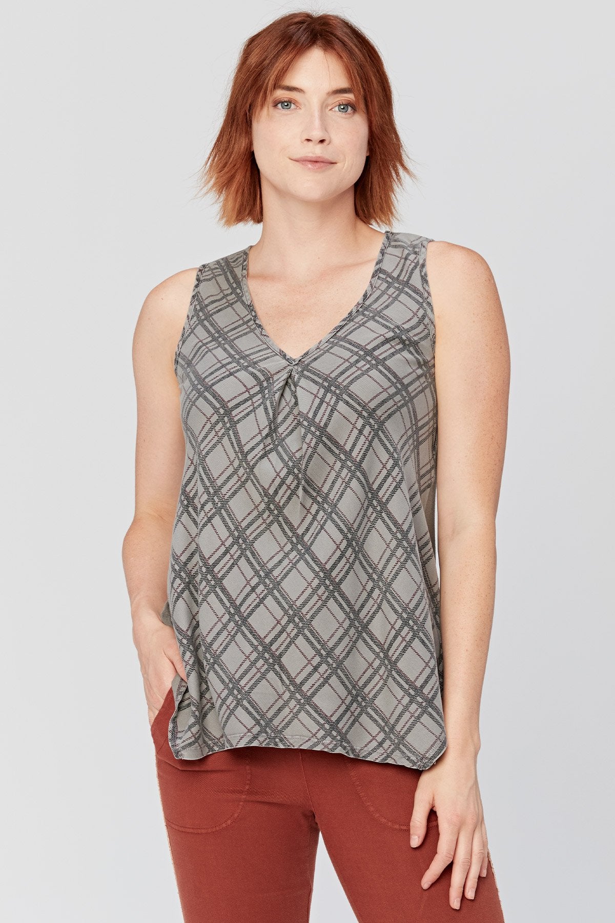 XCVI Plaid Shift Tank 