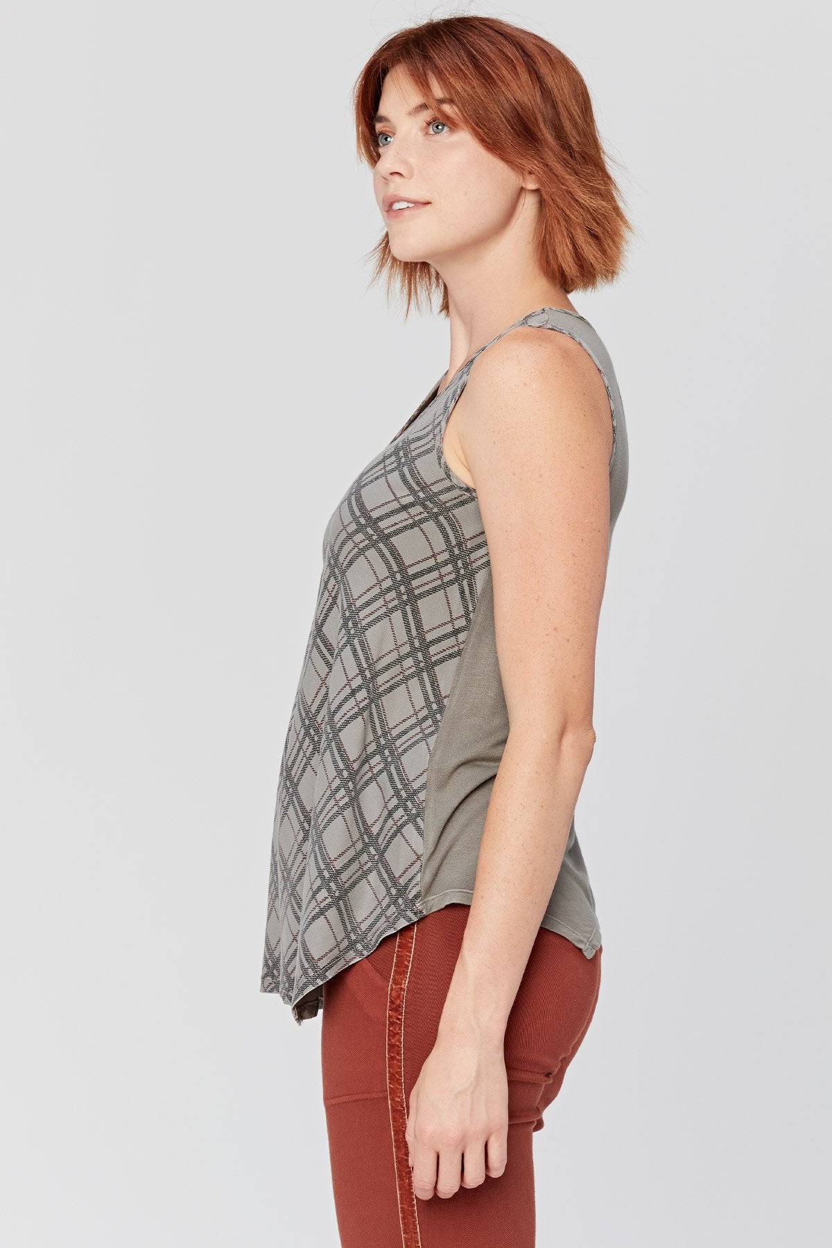 XCVI Plaid Shift Tank 