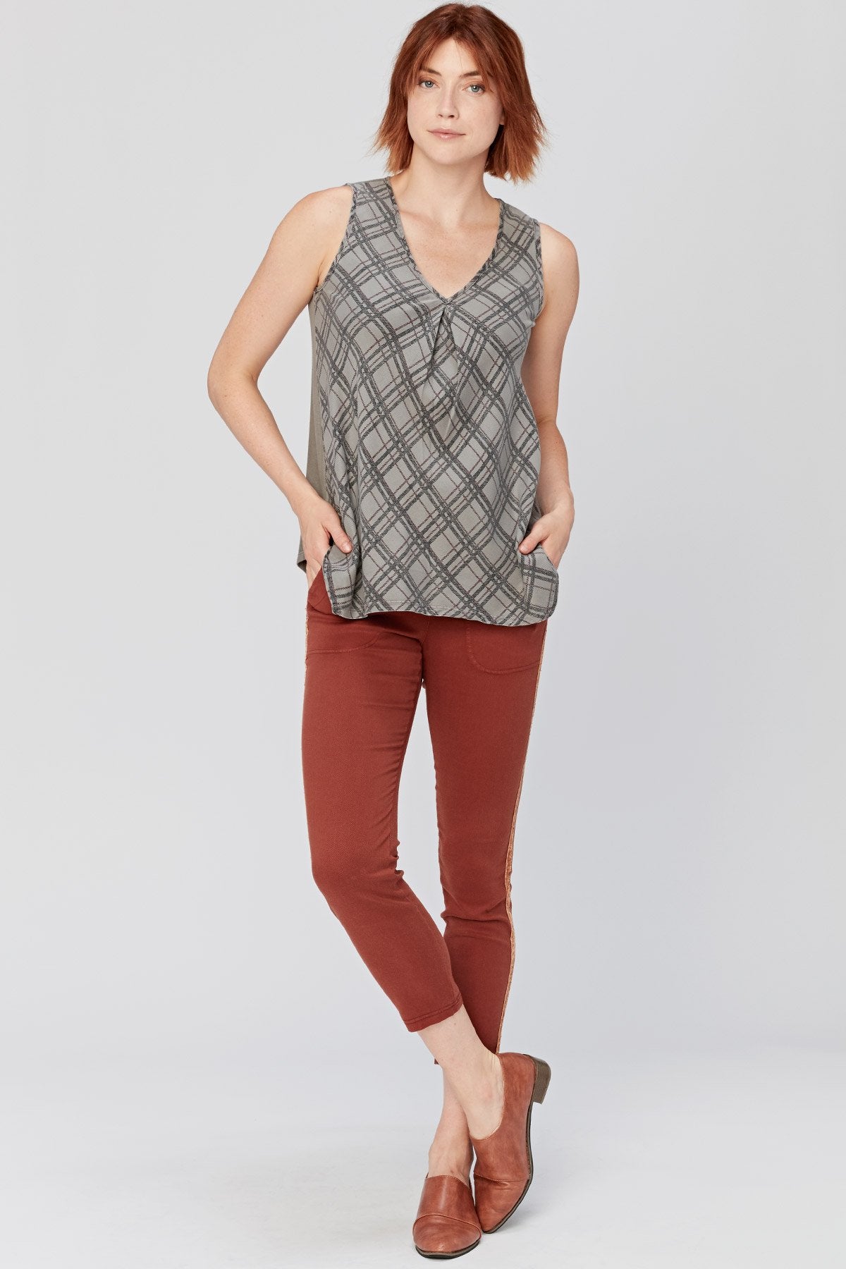 XCVI Plaid Shift Tank 