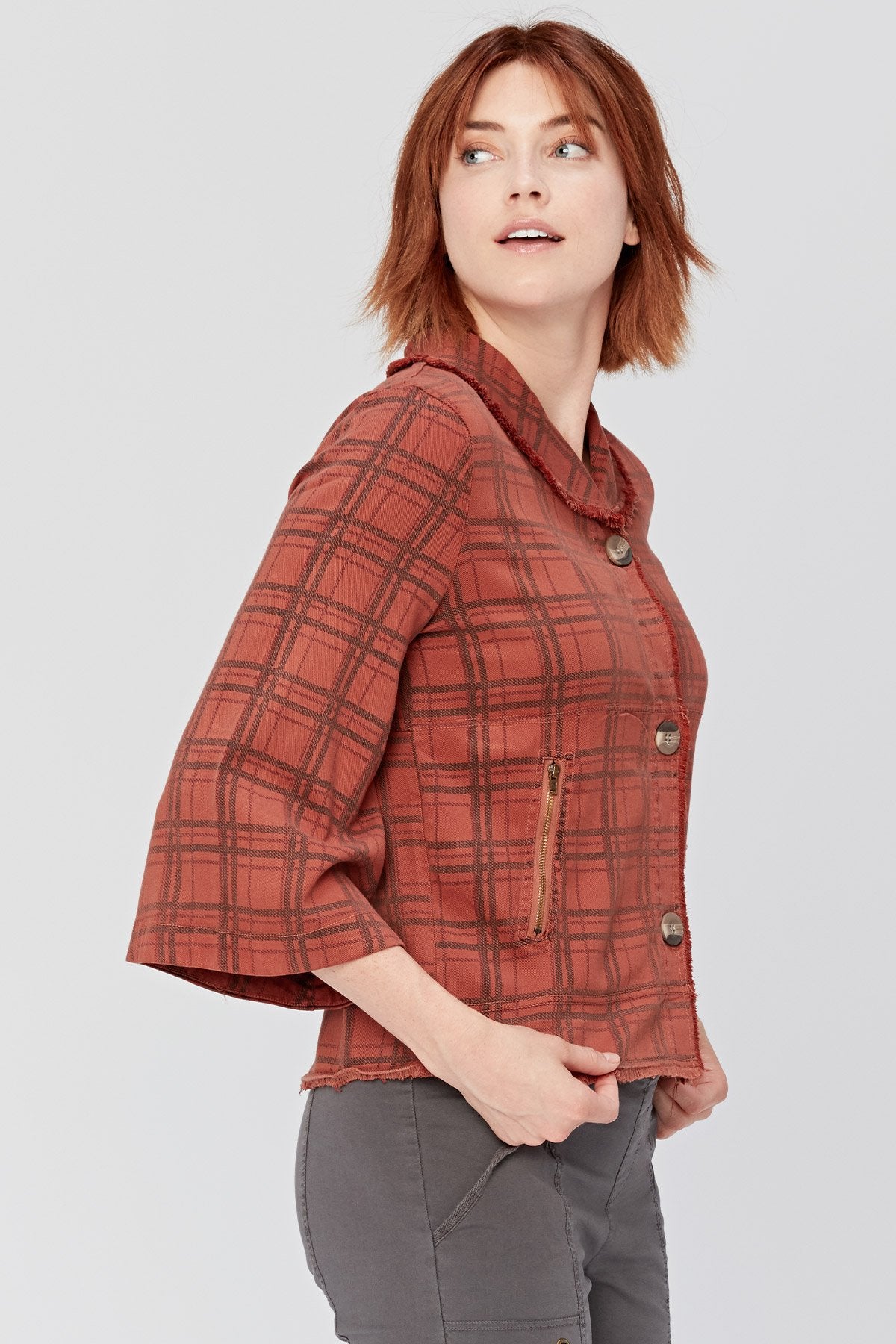 XCVI Boxy Plaid Blazer 