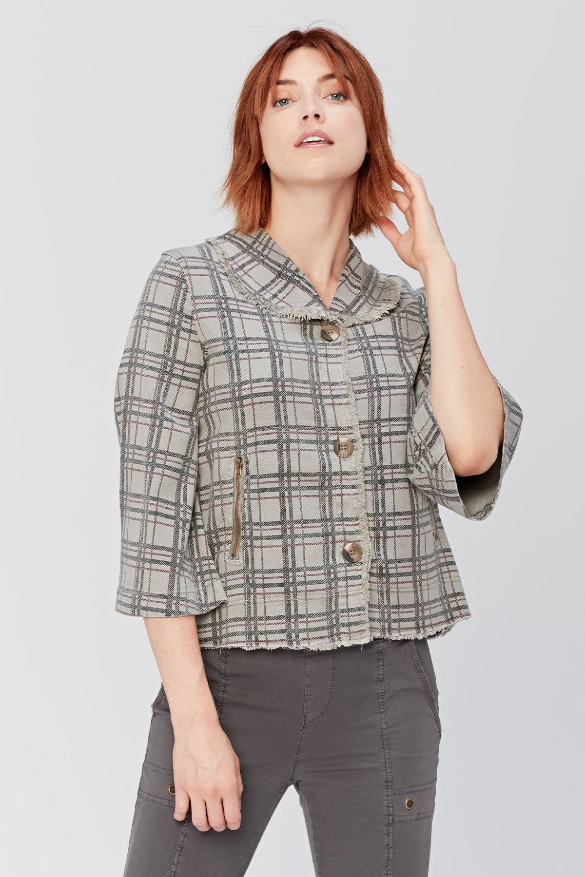 XCVI Boxy Plaid Blazer 