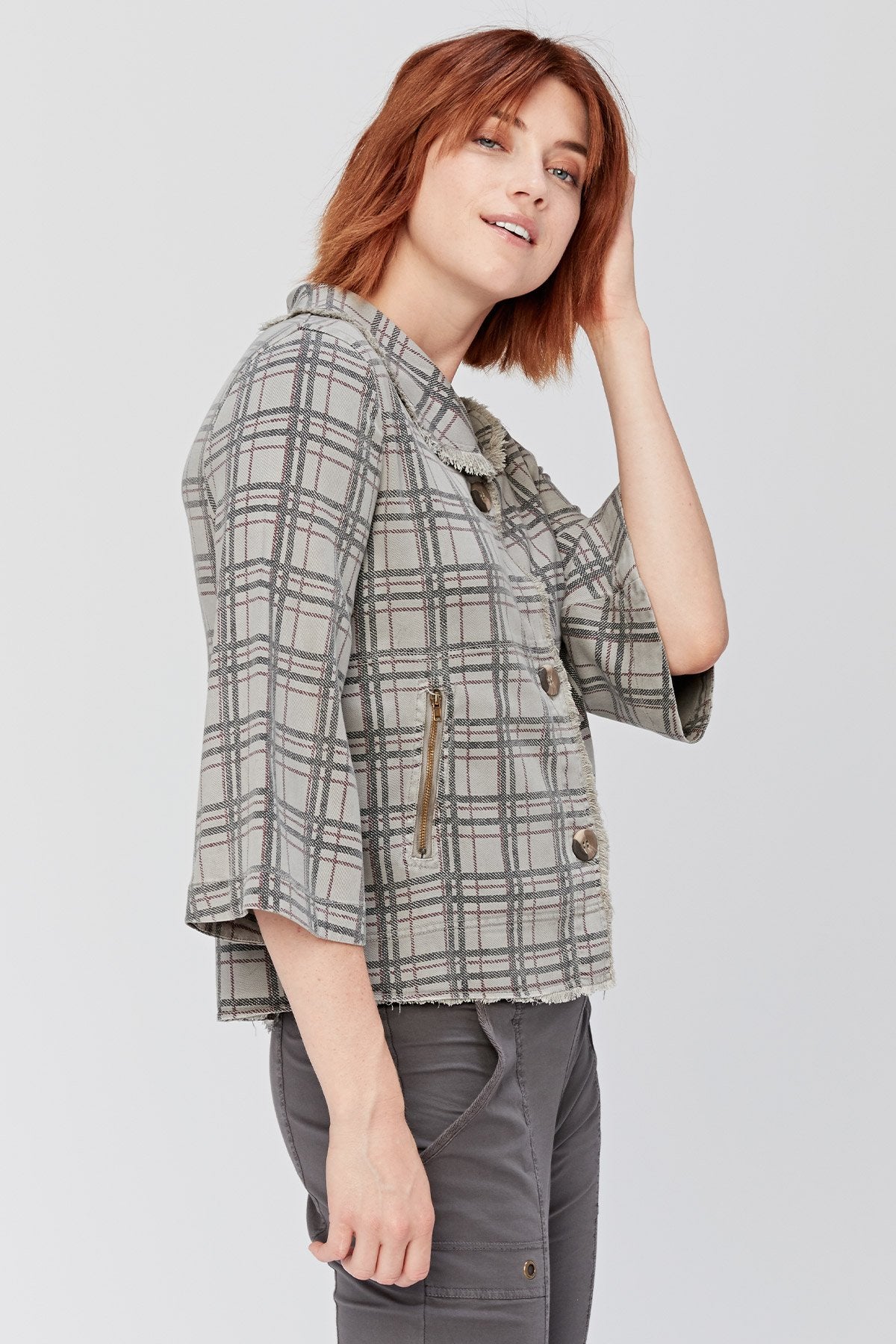 XCVI Boxy Plaid Blazer 