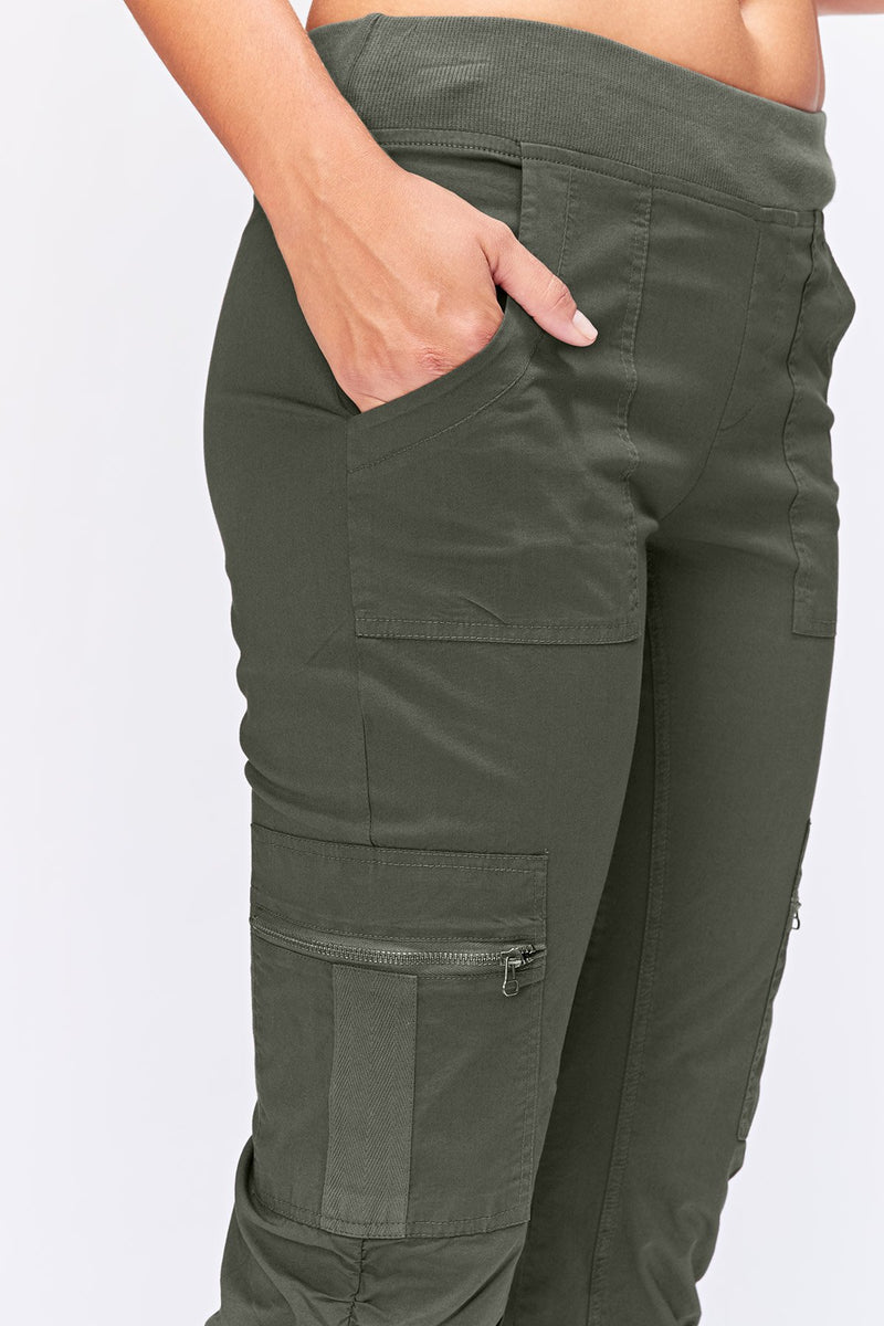 NWT XCVI Wearables Women's Green Stretch Waist Cargo Pants Size L